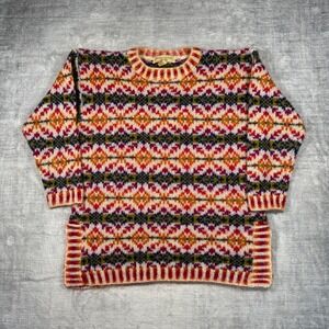 Jones New York Sport Sweater Womens Medium Vintage Multi Color Mohair Fair Isle